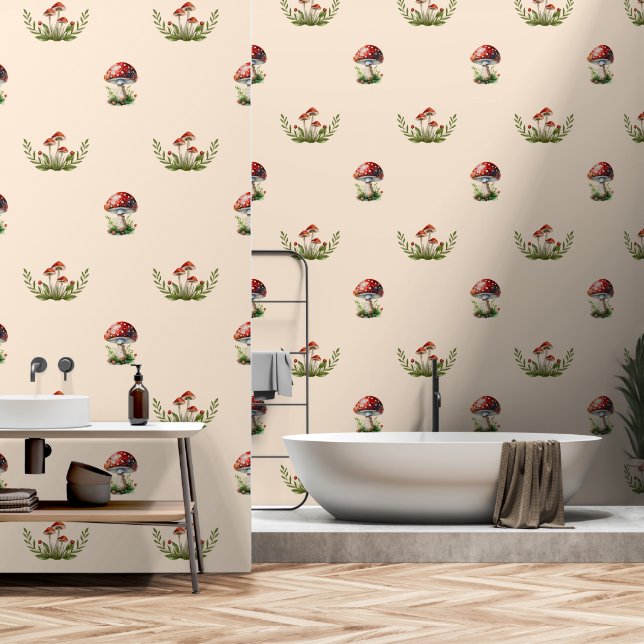 Papier Peint Champignons Imaginaires (Salle de bain)