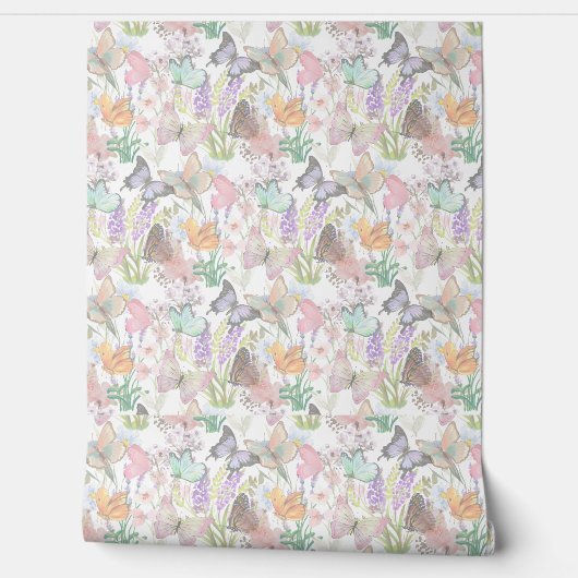 Papier peint Champs papillon (Déroulement)