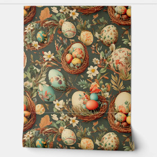 Papier Peint Charmant motif motif pâques vintage (AI)