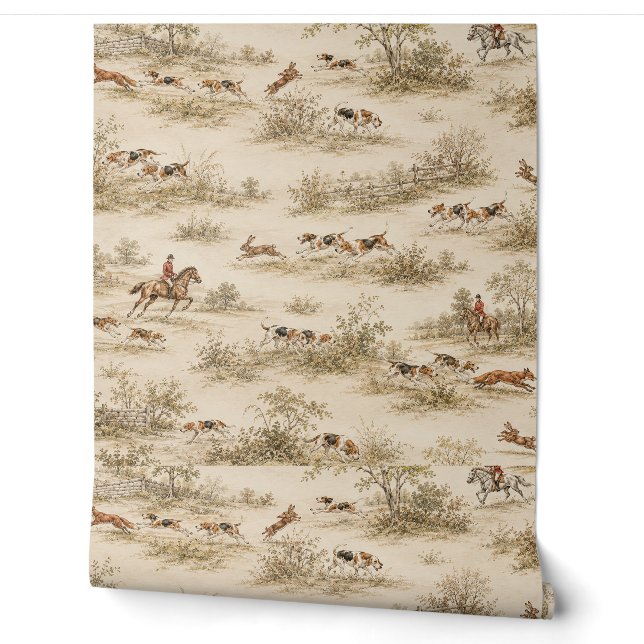 Papier Peint Chasse Traditionnelle au Foxhound (Déroulement)