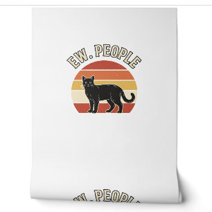 Papier Peint Chat noir drôle Ew personnes design vintage rétro_