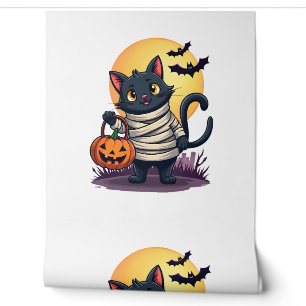Papier Peint Chat Noir Momie Hommes Femmes Enfants Halloween Dr