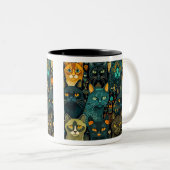 Papier peint Chats Mug à deux tons, 11 oz (Devant droit)
