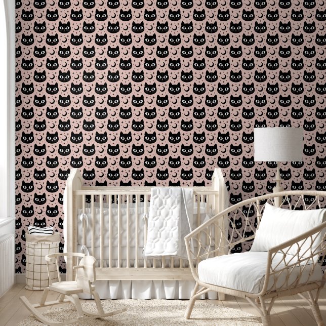 Papier Peint Chats noirs mignons & Halloween céleste (Enfants)