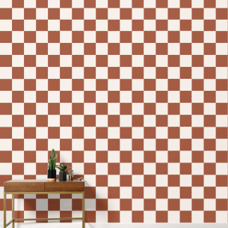 Papier Peint Check Rust Checkered Terracotta