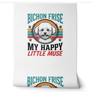 Papier Peint Chemise Bichon Frise Esprit Vintage Chien Art_1
