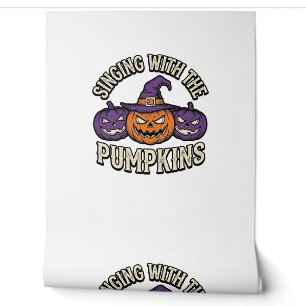 Papier Peint Chemise de chants de citrouille Halloween vintage 