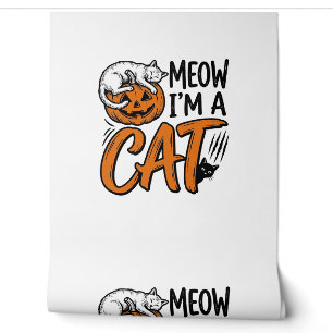 Papier Peint Chemise de typographie de citrouille de chat drôle