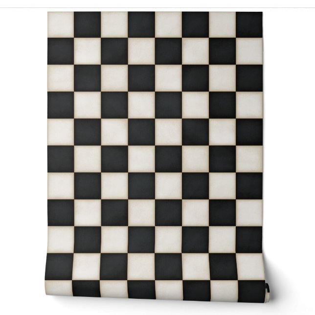 Papier Peint Chèques blancs noirs et antiquités (Déroulement)