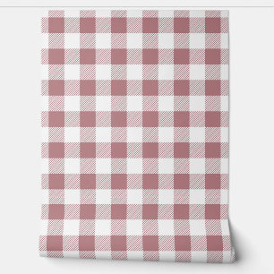 Papier Peint Chèques En vichy rose Dusty modernes