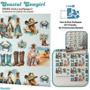 Papier Peint Cheval Coastal Cowgirl Ancres Surf do-it-yourself