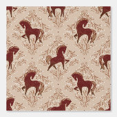 Papier Peint Chevaux avec des éléments floraux (Recto)