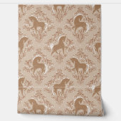 Papier Peint Chevaux avec des éléments floraux (Déroulement)