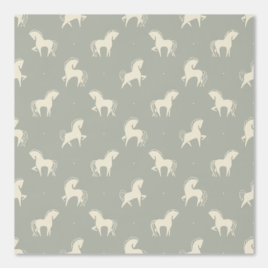 Papier Peint Chevaux gris vert (Recto)