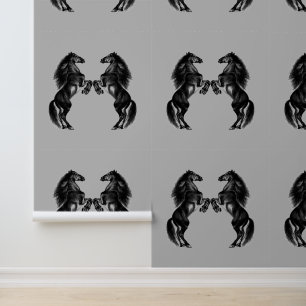 Papier Peint Chevaux sauvages noirs droits