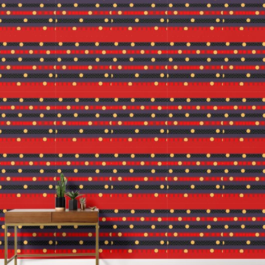 Papier Peint Chevron Bandes Points Ménage (Couloir)