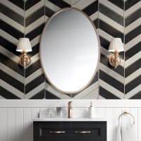 Chevron Herringbone Noir et Blanc Moderne