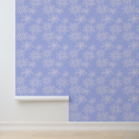 Chic Blush sur Periwinkle Blue Flower Doodle