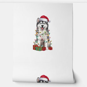 Papier Peint Chien Water Spaniel Irlandais Chapeau de Père Noël