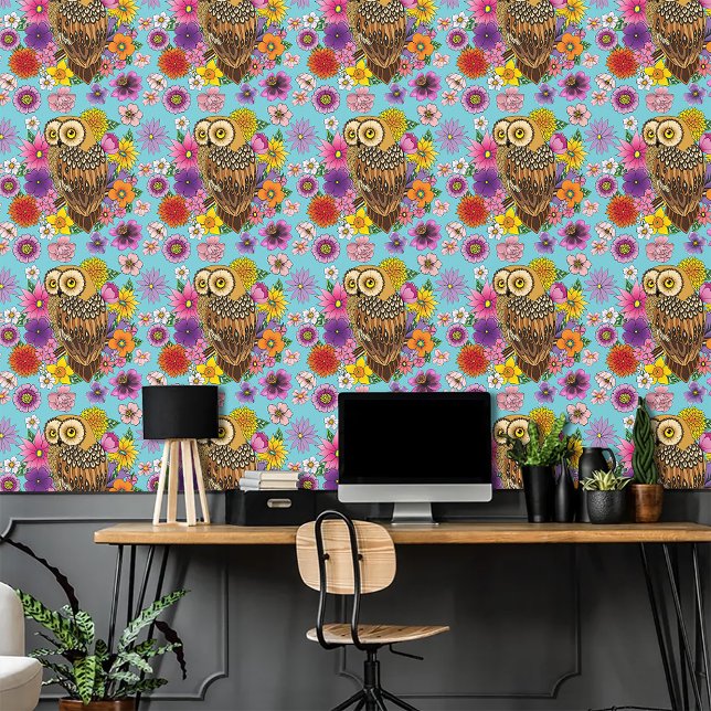 Papier Peint Chouette à fleurs (Créateur téléchargé)