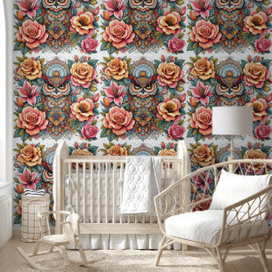 Papier Peint Chouette mystique et Symphonie florale