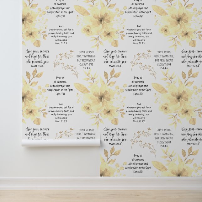 Papier Peint Christian PRAYER Lemon Floral (Application)