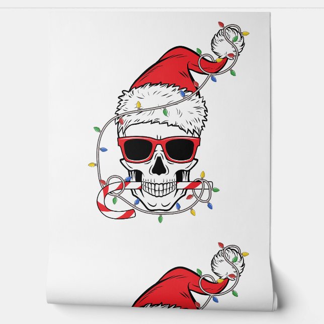 Papier Peint Christmas-Light-Skeleton-Skull (Déroulement)