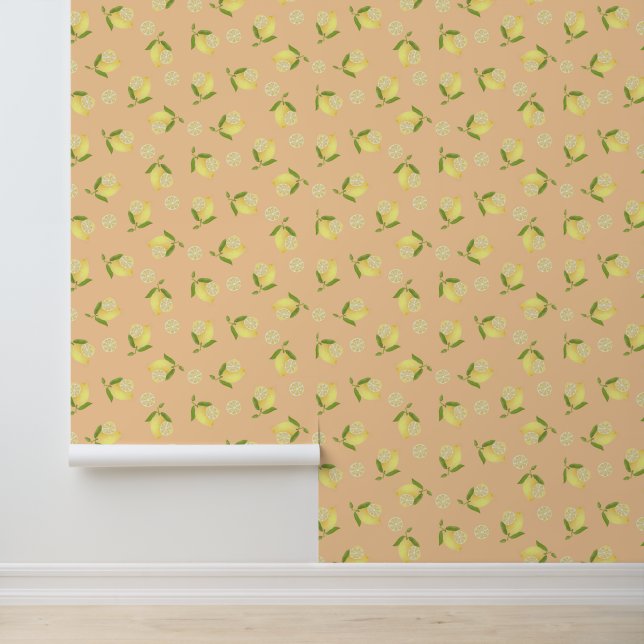 Papier Peint Citron Orange (Application)