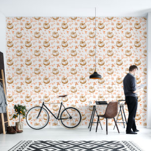 Papier Peint Citrouille d'automne orange Halloween