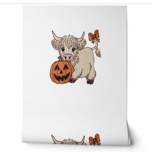 Papier Peint Citrouille de vache des Highlands Halloween