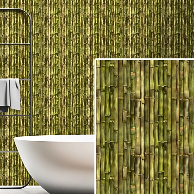 Papier Peint Clôture Brown en bambou vert olive (Créateur téléchargé)