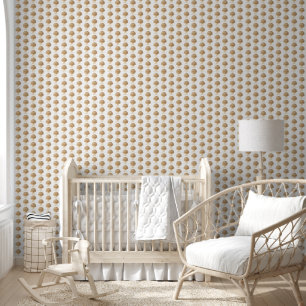 Papier Peint Coastal Gold Coquillage & Noeud Marin