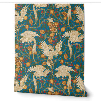 Papier Peint Cockatoo et Grenade en bleu d'orient