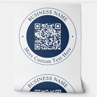 Papier Peint Code QR & Texte personnalisables | Bleu marine fon