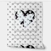 Papier Peint Cœur de papillon sur fond blanc (Déroulement)