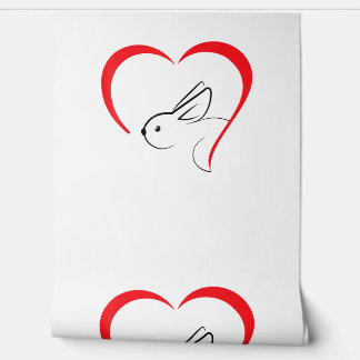 Papier Peint Coeur lapin - Lapin