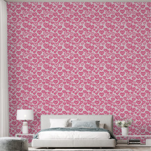 Papier Peint Coeur volant rose