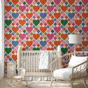 Papier Peint Coeurs colorés