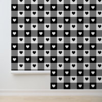 Coeurs Plaid Cute Fun Noir & Blanc Unisex Nursery