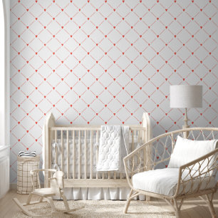 Papier Peint Coeurs roses mignons Trellis Motif