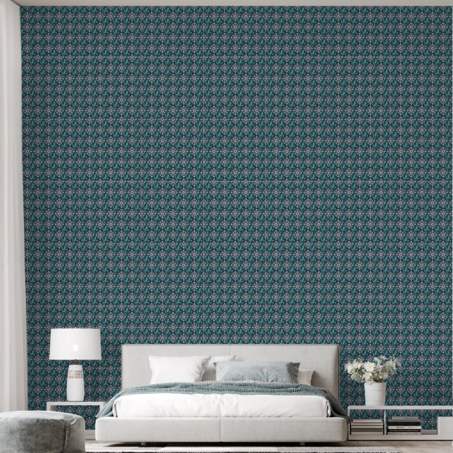Papier Peint Colibri bleu dentelle (Chambre à coucher)