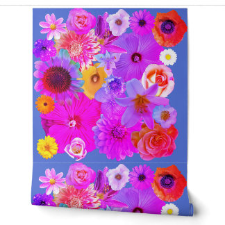 Papier Peint Collage floral vibrant audacieux maximaliste