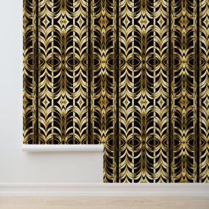 Papier Peint Collection populaire Art déco d'or noir