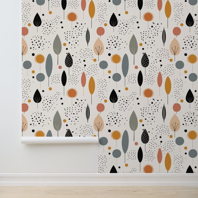 Papier Peint Collection populaire Boho Retro Abstraite (Application)