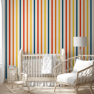 Papier Peint Coloré Rétro rayé