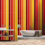 Papier Peint Coloré Vintage rétro rayé<br><div class="desc">Papier peint rétro rayé avec bandes verticales en rouge,  orange et jaune.</div>