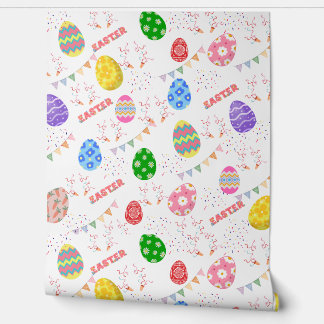 Papier Peint Colorful Easter Egg and Spring Bunting Pattern 