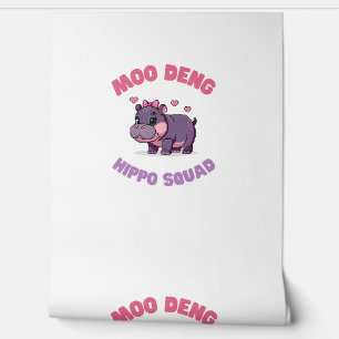 Papier Peint Comique MOO DENG HIPPO SQUAD Révolution Hippopotam