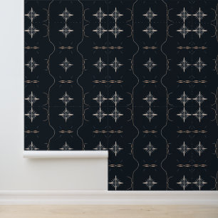 Papier Peint Compas céleste : Elégant Motif Art déco étoile