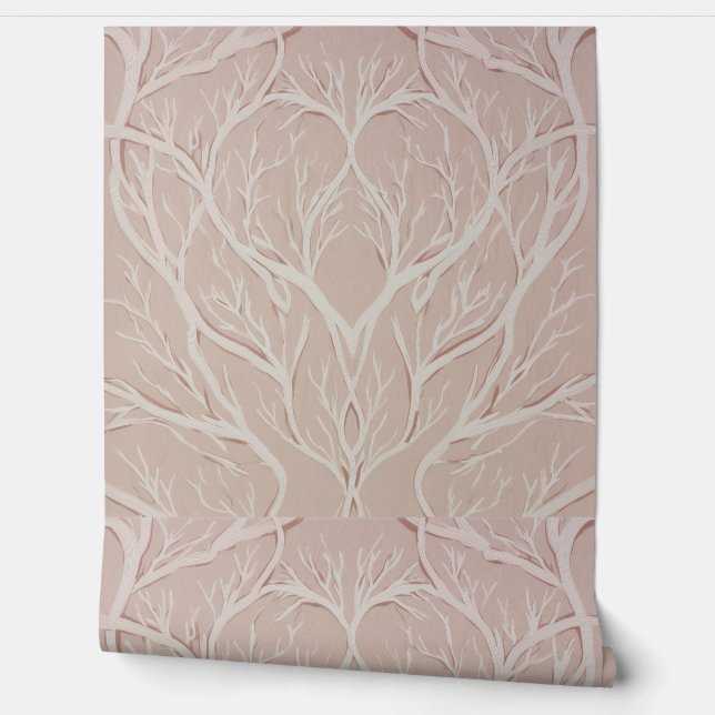Papier Peint Conception d'arbre botanique doux – Arbre minimali (Déroulement)